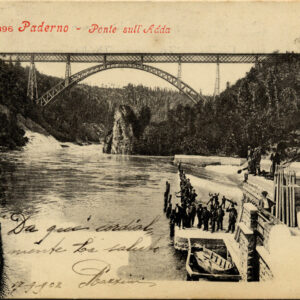 Sasso San Michele sotto il Ponte San Michele. Cartolina storica, dalla raccolta privata di Rino Tinelli