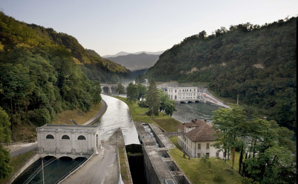 Diga di Robbiate, Cappellificio, Centrale. Foto di Mario Donadoni per Ecomuseo Adda di Leonardo